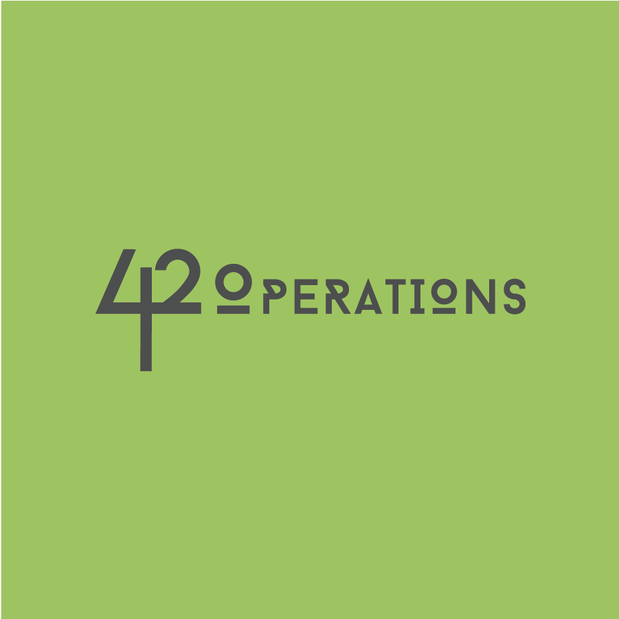 Logo with the text '42 Operations' on a green background.