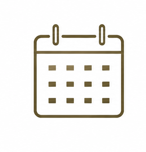 Icon of a calendar with squares representing dates