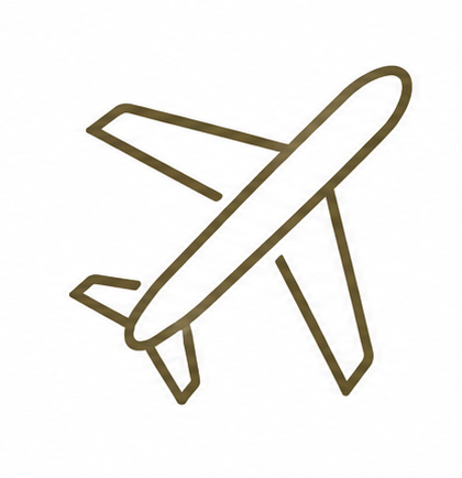 Simple outline drawing of an airplane