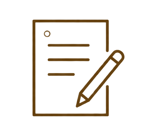 Illustration of a clipboard with a checklist and a pencil writing on it.
