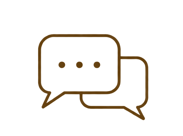 Two overlapping speech bubbles with ellipsis inside, representing communication or conversation.
