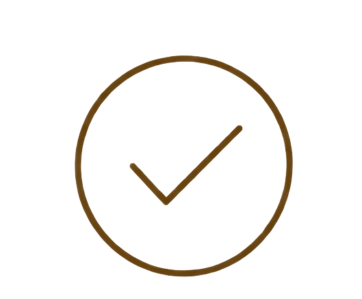 Simple clock icon with check mark inside