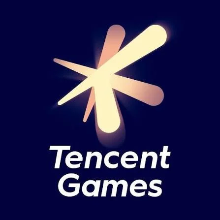 Logo of Tencent Games featuring a stylized starburst shape and the text 'Tencent Games'.