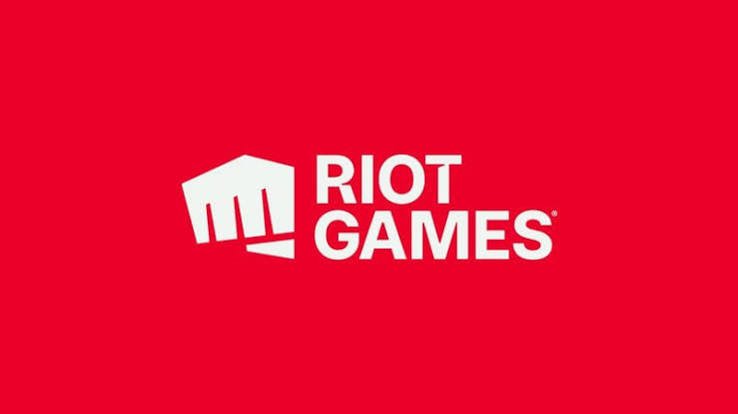 Riot Games logo on a red background