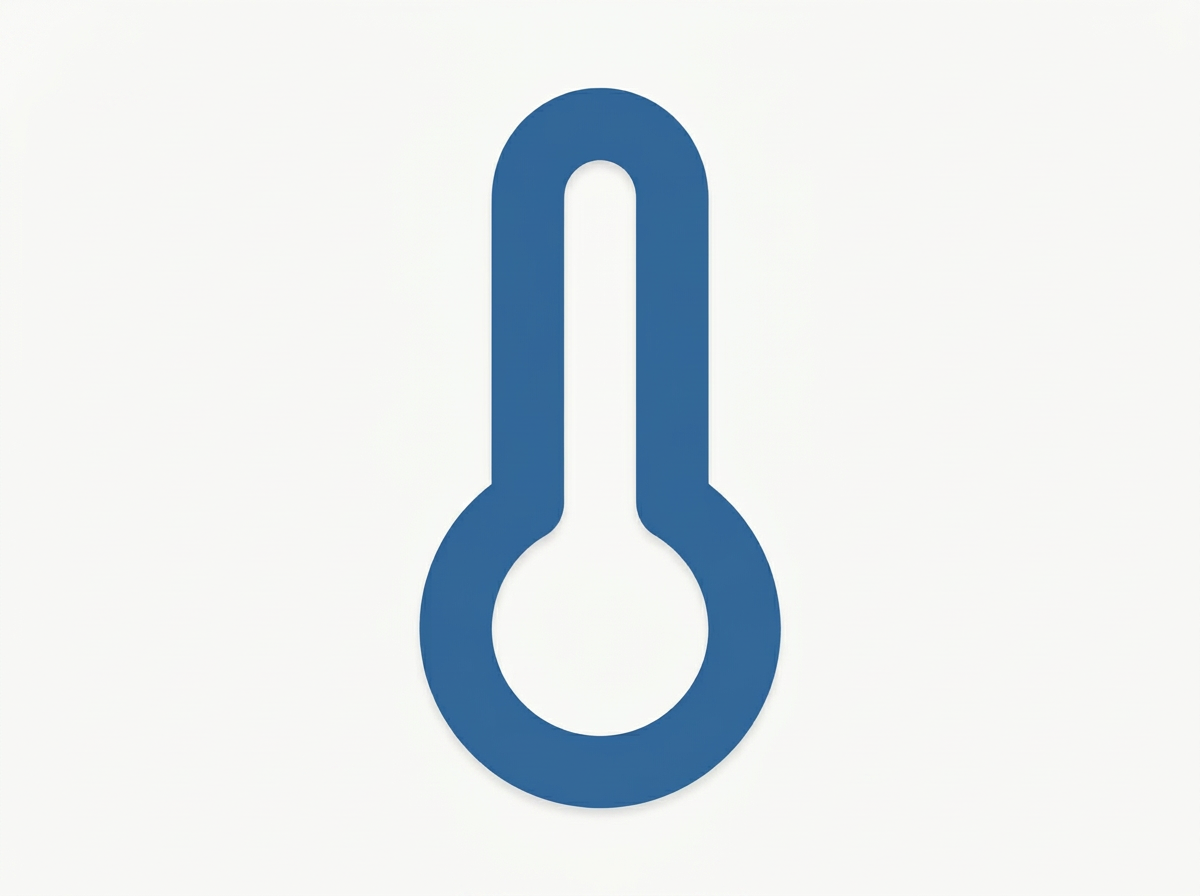 Blue thermometer icon on a white background