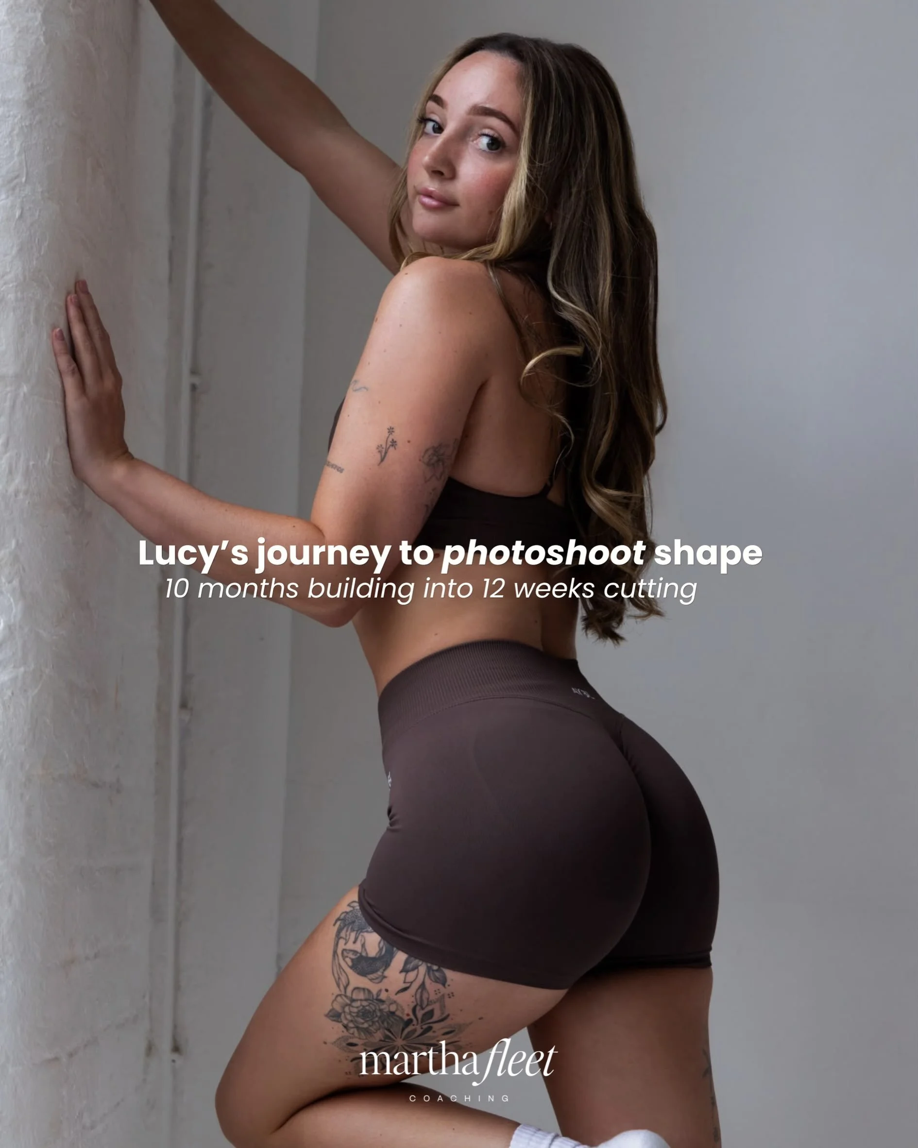 My gorg client Lucy got her shoot pictures back and I am so excited to talk about this girls journey 🤍📸✨ 

Lucy came to me over a year ago, she wanted direction in her training and was really struggling to gain weight, feel strong and manage long h