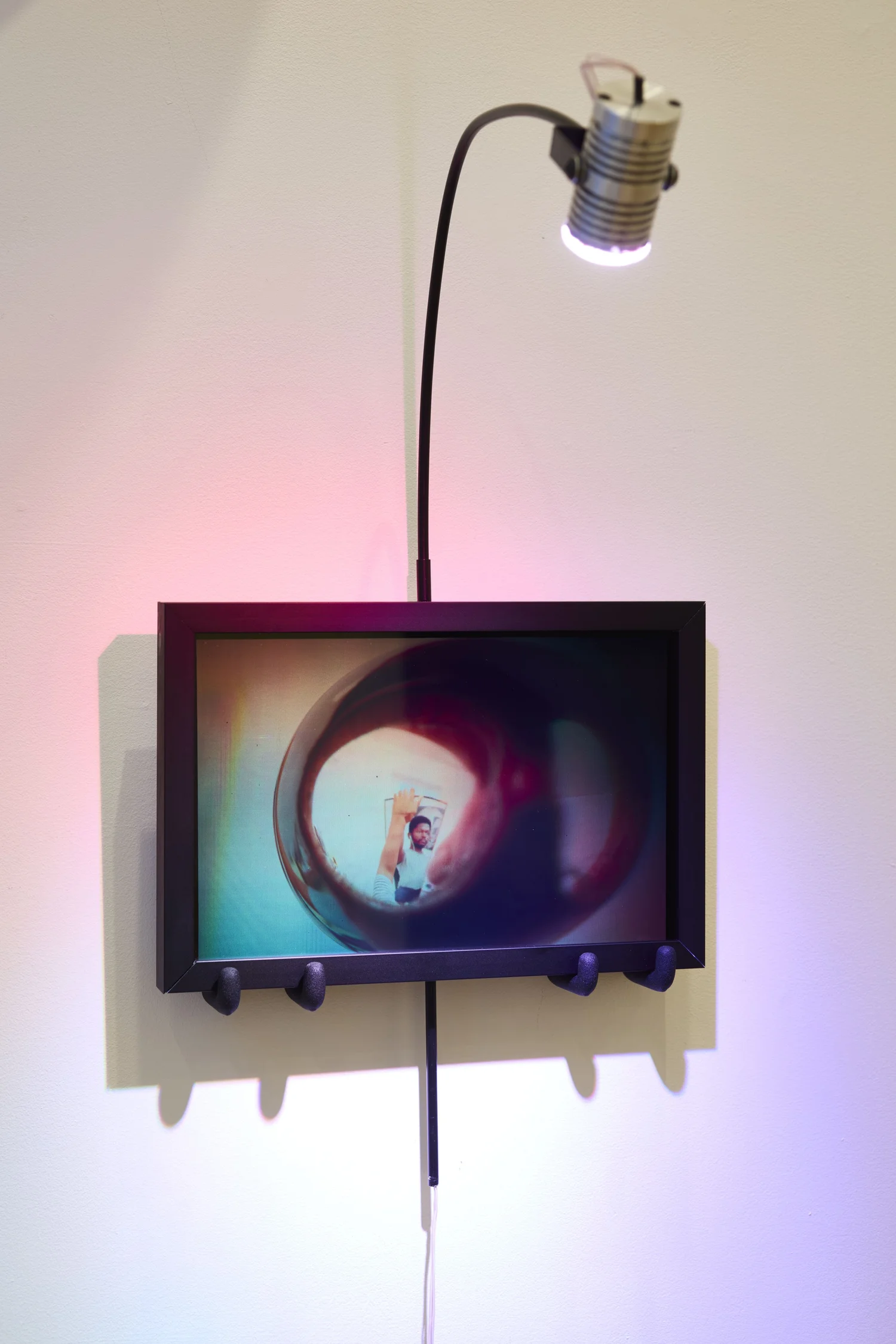 Ekstasis, 2024 — Reflection Hologram on Mounted Plate with Light · 7.87 × 10.6 in.