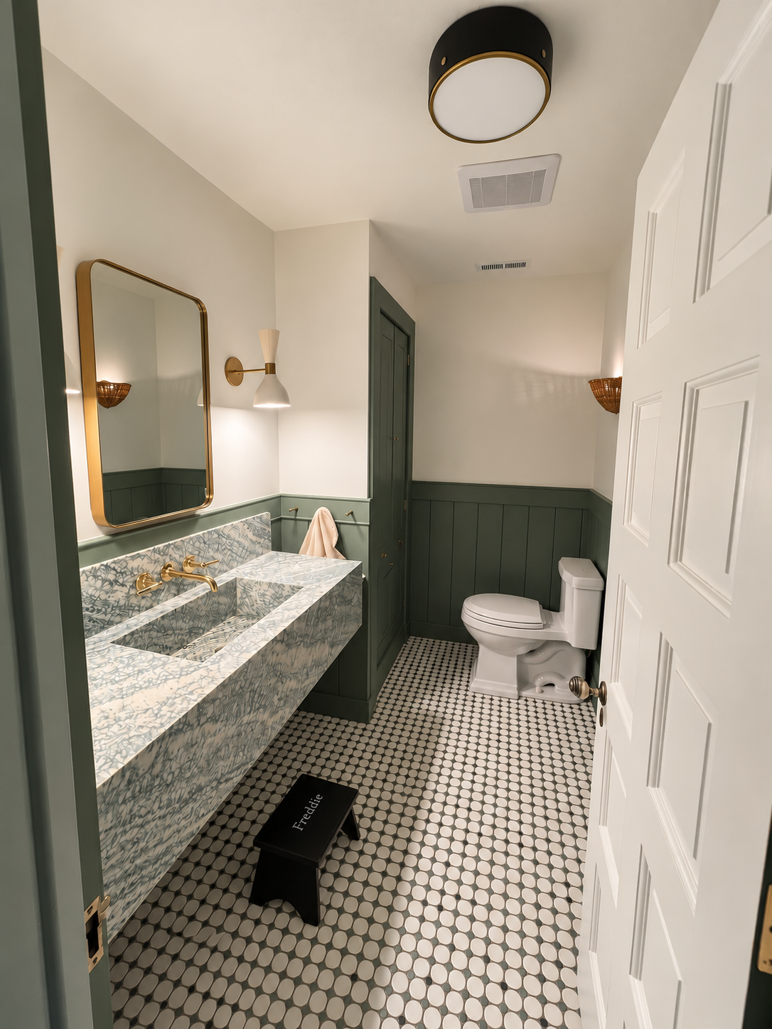 Elegant Sage Wainscoted Powder Room.png