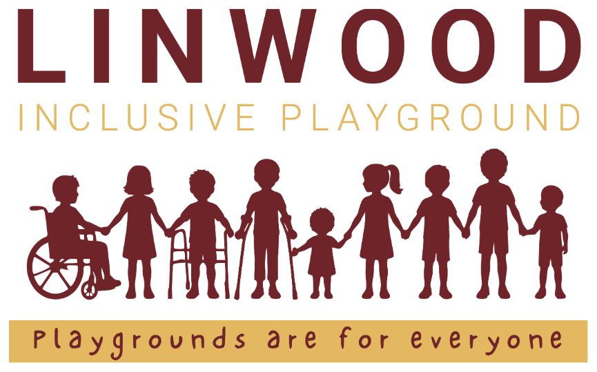 Linwood Inclusive Playground logo: children of all abilities holding hands, with the words Playgrounds are for everyone