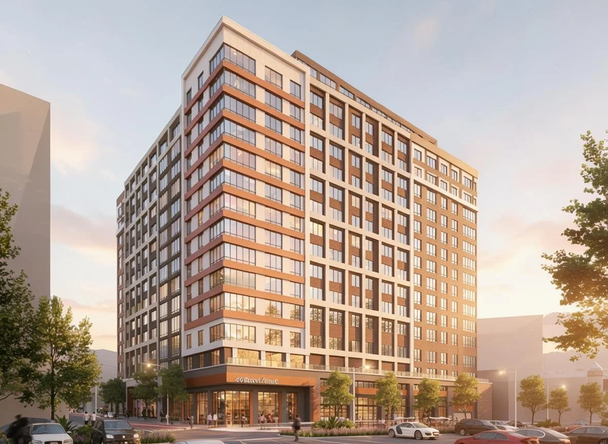 Architectural rendering of 131 Irving Avenue in the morning, Port Chester, New York.