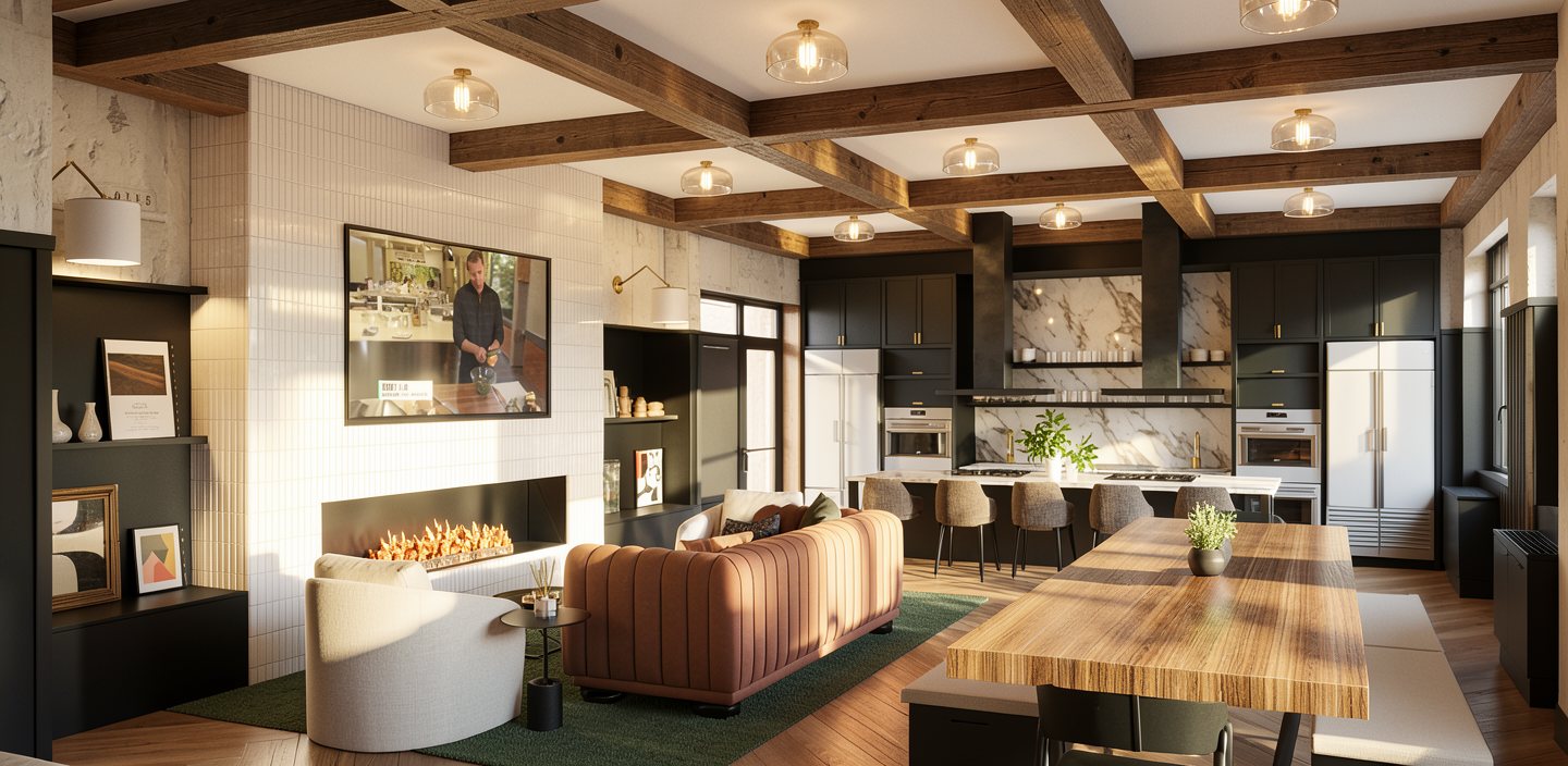 The resident lounge — space to connect and unwind. Artist’s rendering.