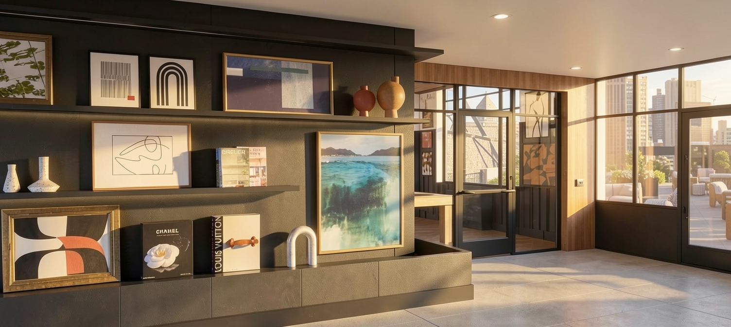 Considered details throughout the shared spaces. Artist’s rendering.