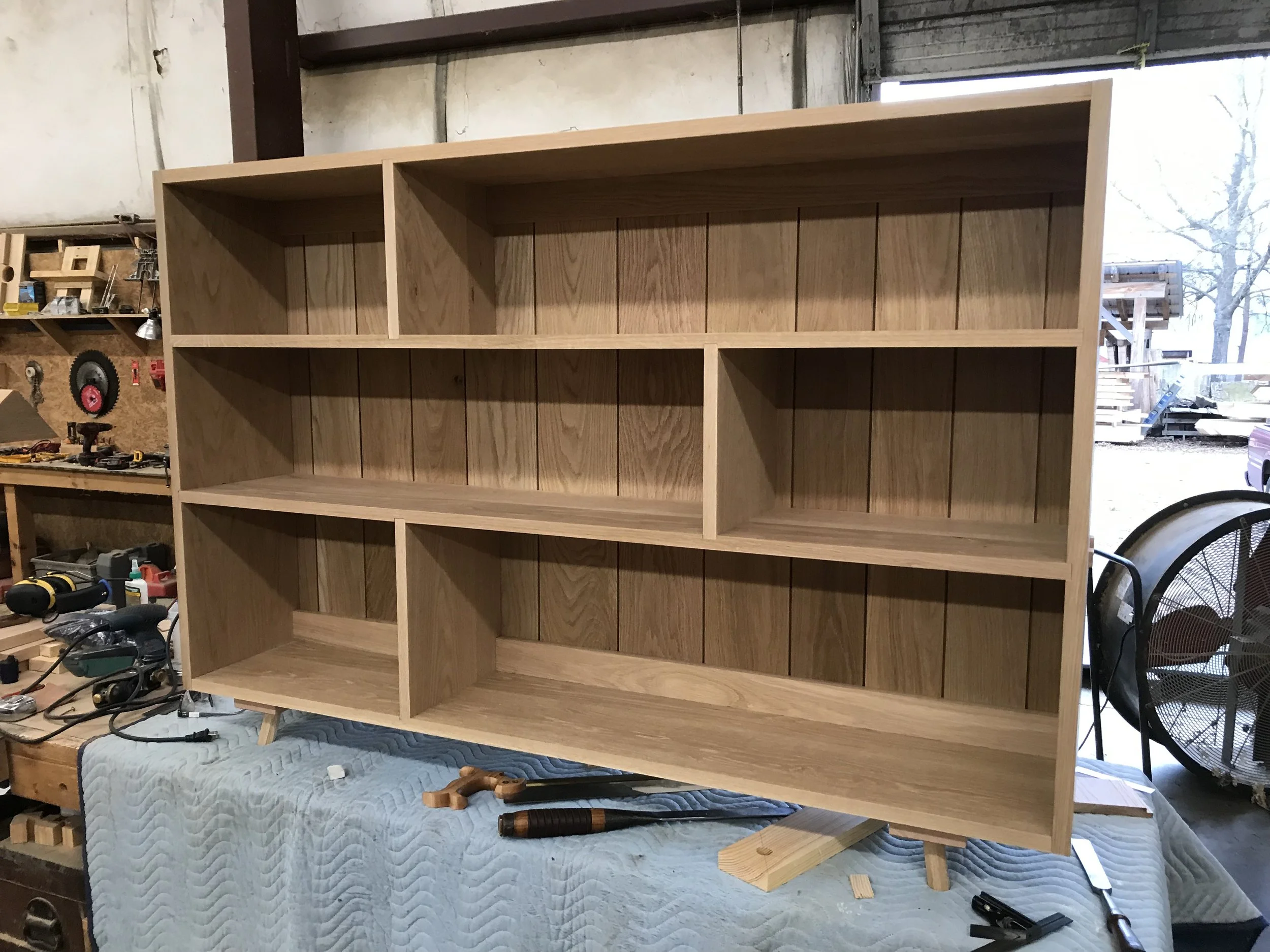 white oak bookcase