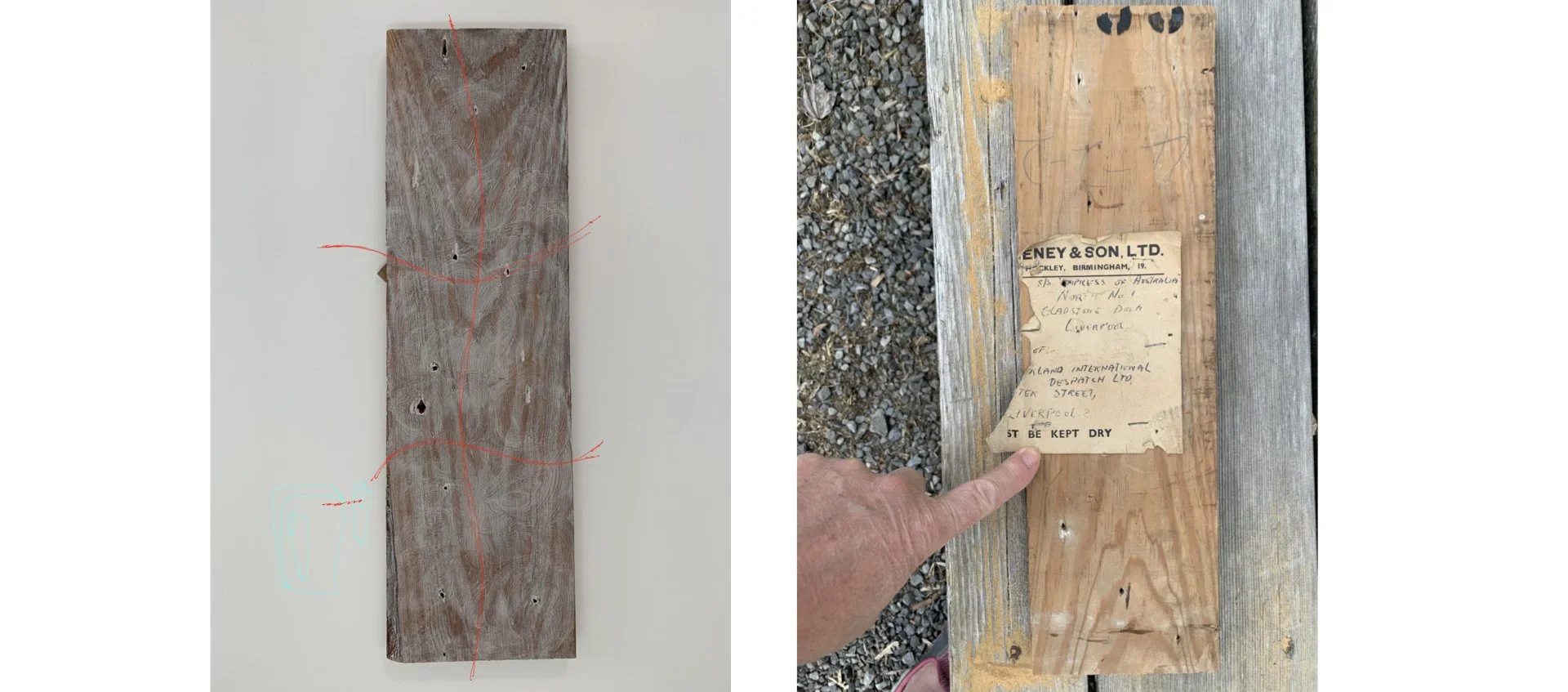 PLATE 2.45: Bone gesso applied to test board, following Cennino Cennini’s recipe (Chapter 5: The way to start to draw on tablets and the method). The board served as a test for the gesso mixtures, and for drawing with noirmange. My fingerprints are e