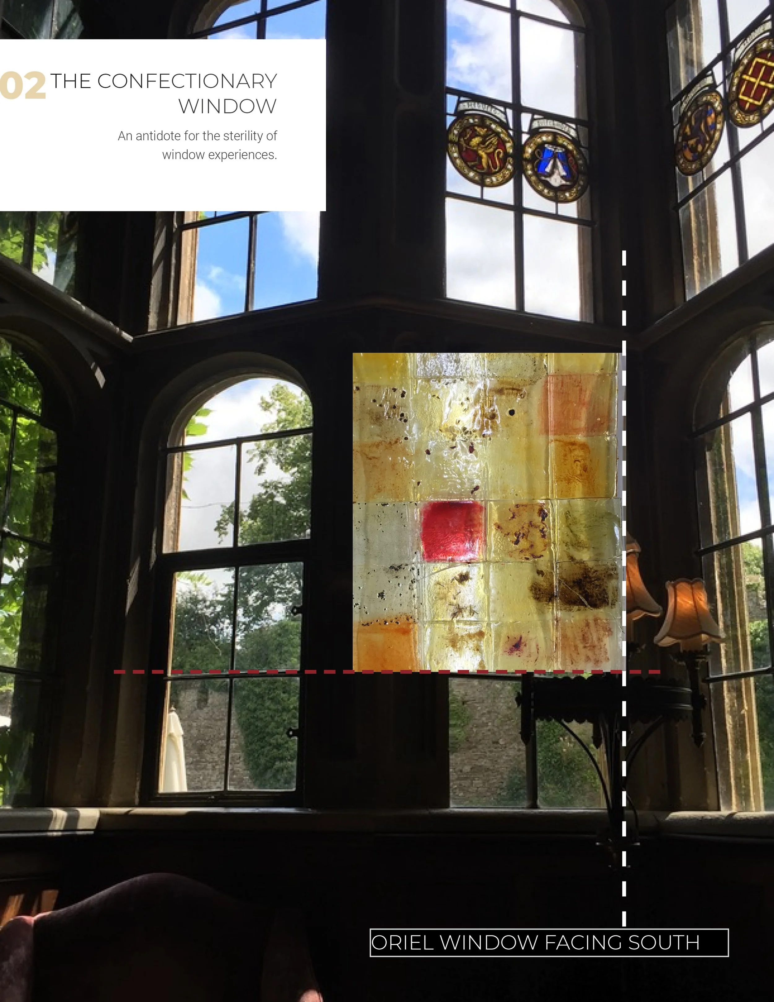 PLATE 2.34: Confectionary window. An antidote for the sterility of contemporary window experiences. Honey, herbs, spices cast in a wooden frame. 16” x 24”