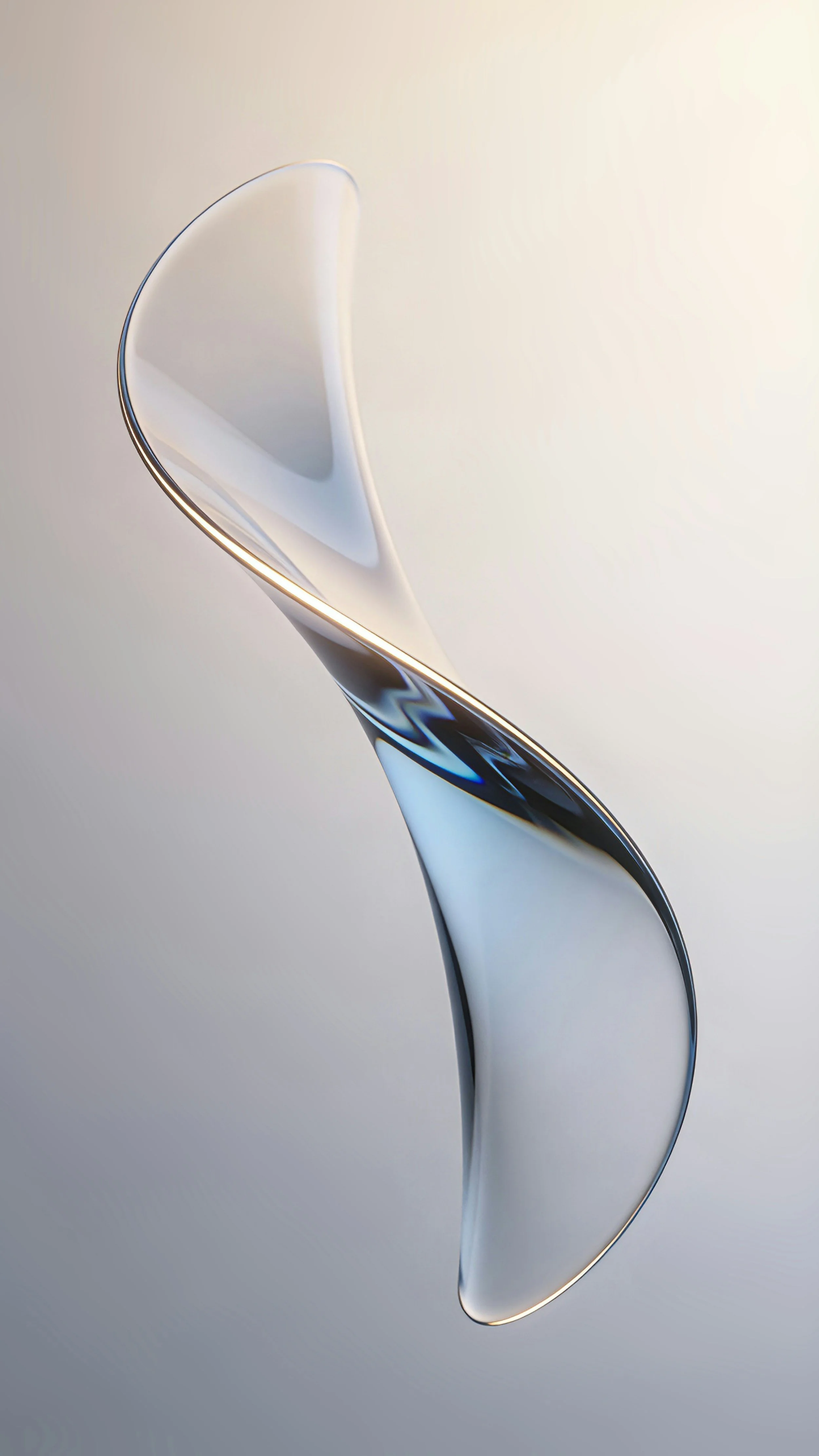 Close-up image of a chrome and white curved modern sculpture or decorative object with a sleek and abstract design.