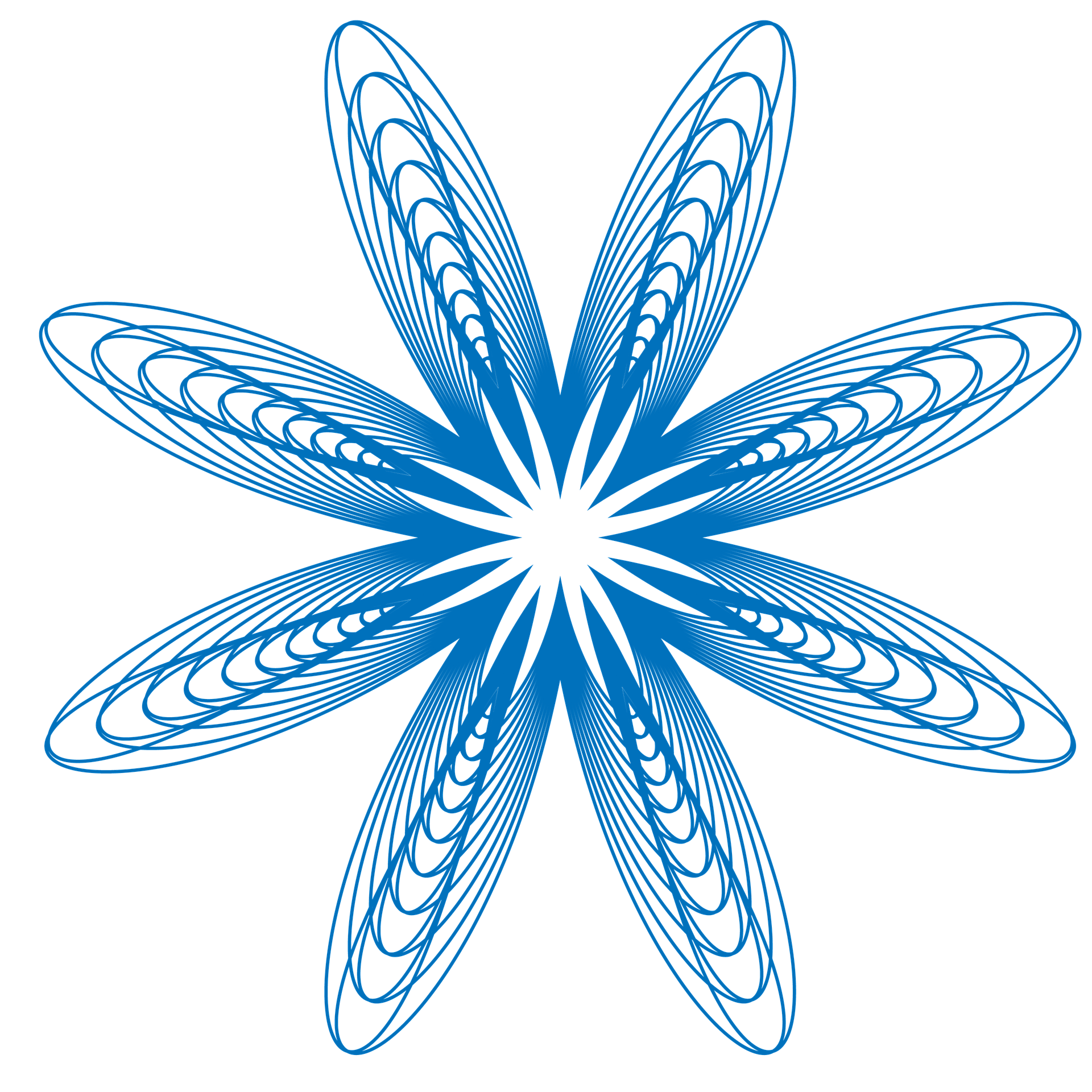 A digital graphical representation of a butterfly with symmetrical, patterned, blue lines on a black background.