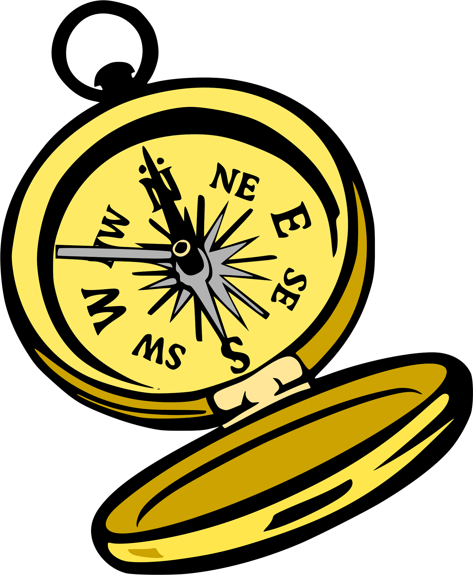 A golden badge with a black background featuring a compass rose at the center, surrounded by the words 'BE NICE' and 'BE GOOD' in black text, and a yellow ribbon at the bottom.