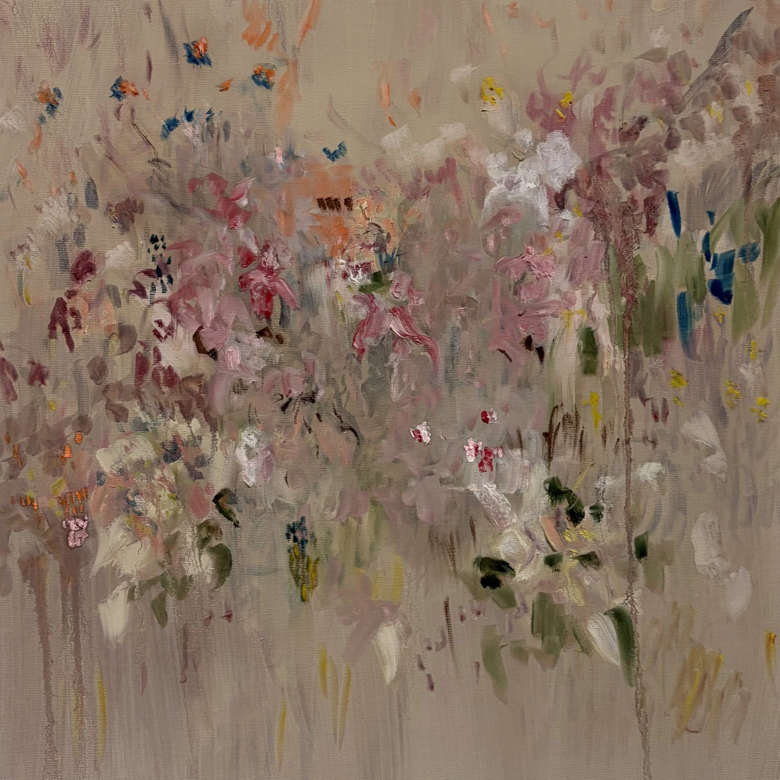 Florada sertaneja. 2026. Óleo sobre tela. 50 x 50 x 4 cm
