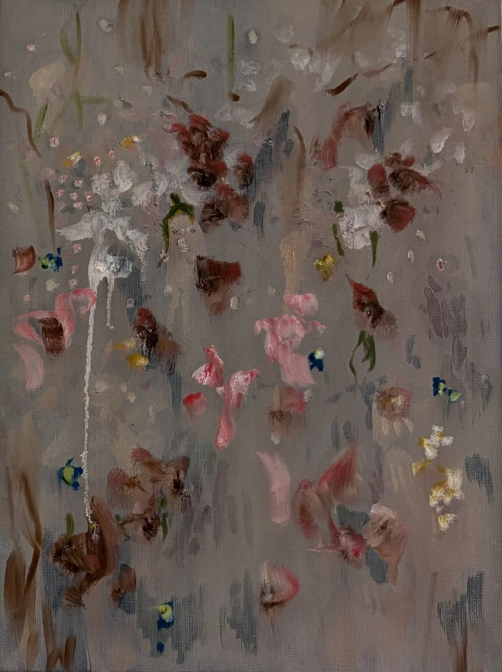 Florada no barranco. 2026. Óleo sobre tela. 40 x 30 x 2 cm 