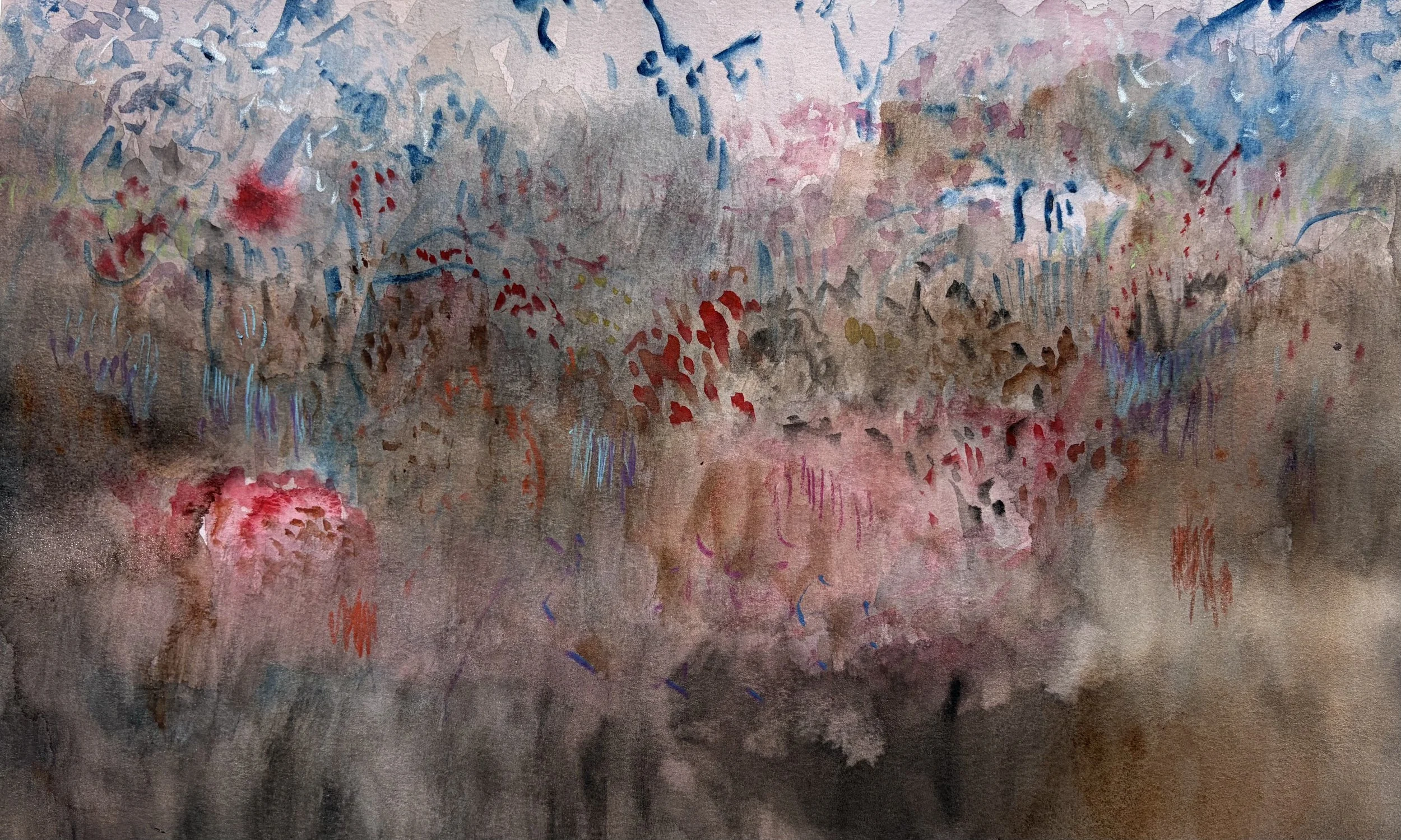Pedro Kubitschek. Ciliares. 2026. Aquarela e pastel sobre papel. 35 x 45  cm 