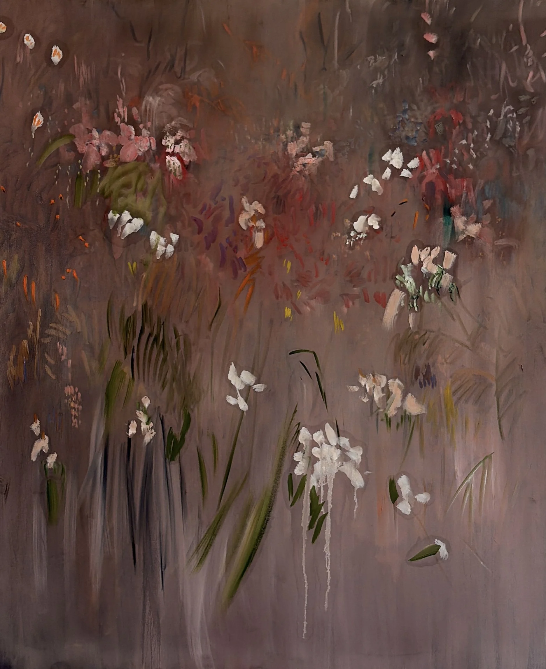 Pedro Kubitschek. Jardim noturno na beira do rio. 2026. Óleo sobre tela. 100 x 120 x 2 cm.
