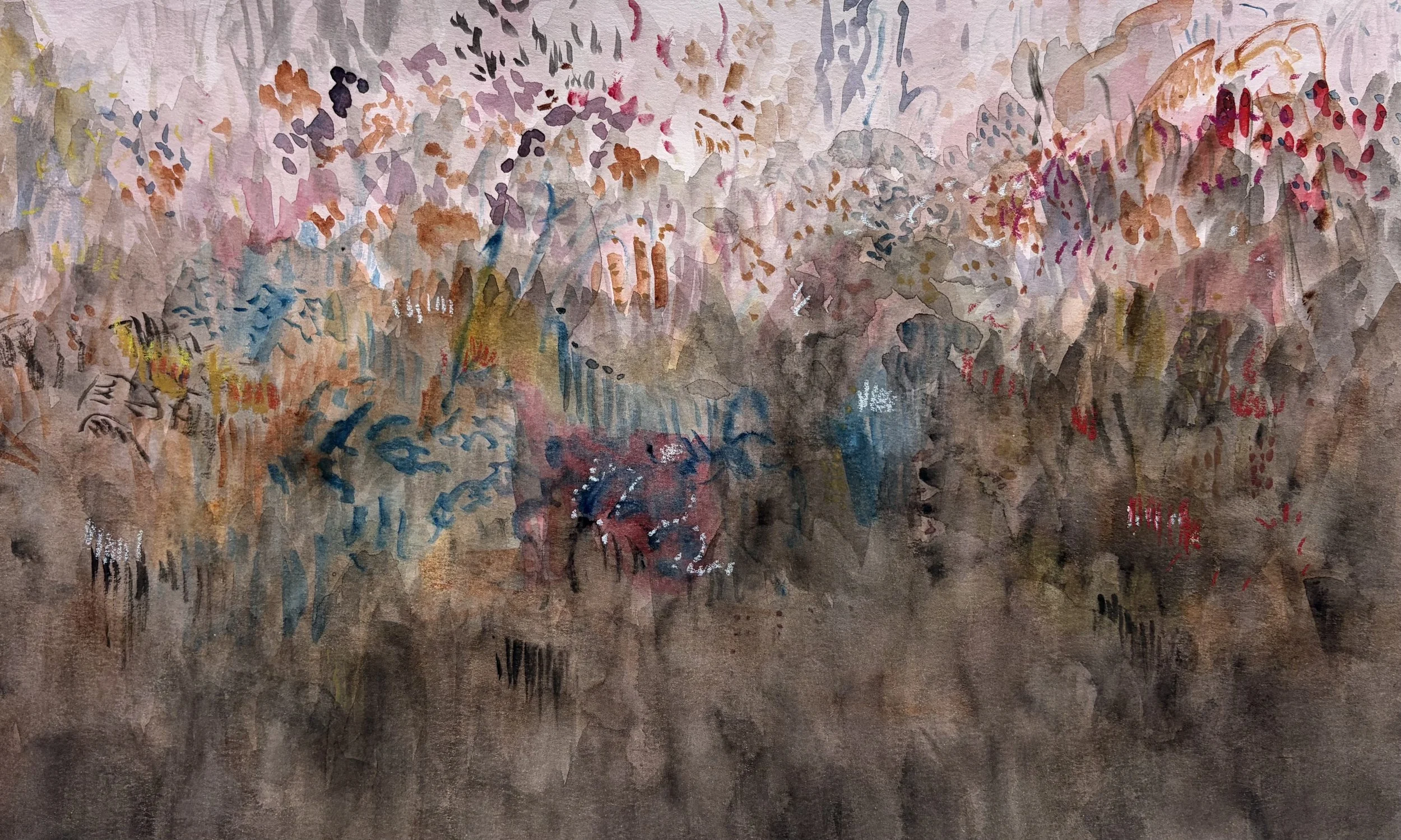 Pedro Kubitschek. Ciliares. 2026. Aquarela e pastel sobre papel. 35 x 45  cm 