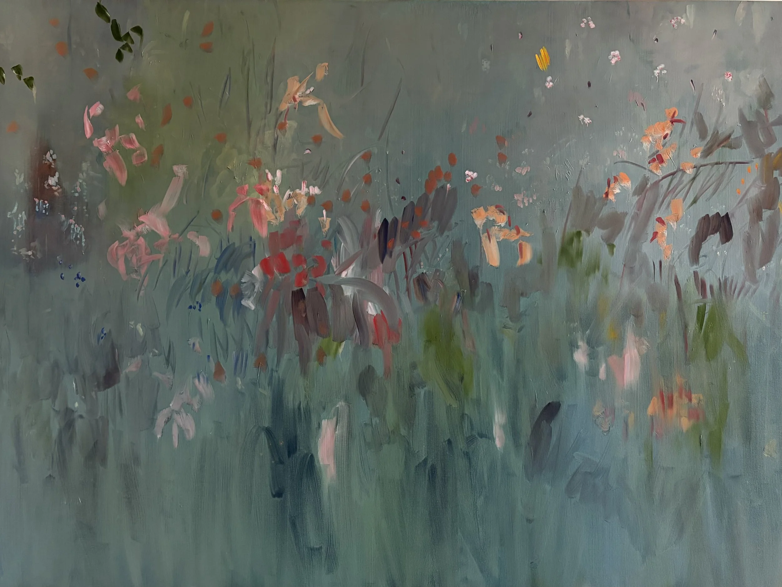 Margem inundada. 2026. Óleo sobre tela. 100 x 140 x 4 cm