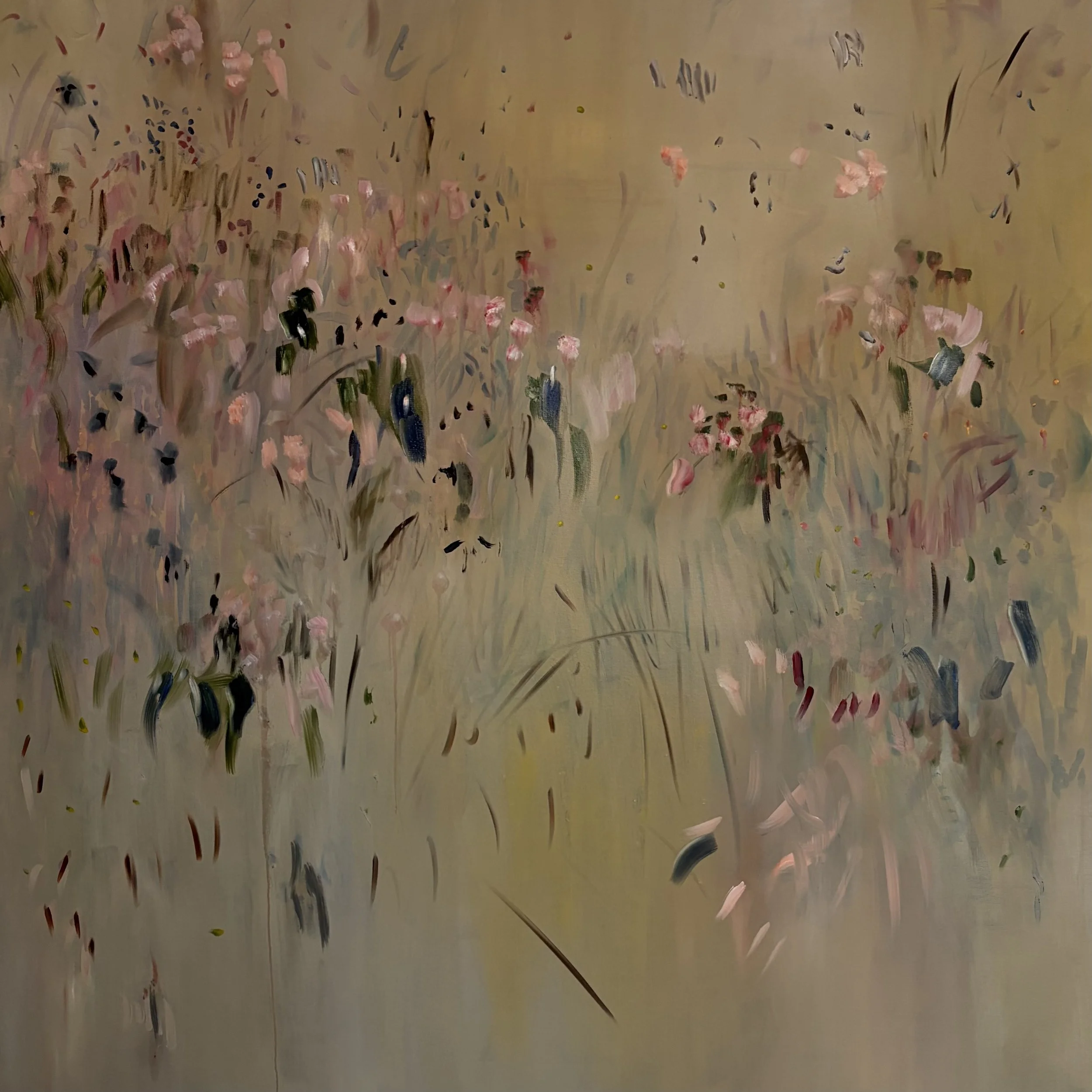O Rio que Guarda o Amanhecer. 2026. Óleo sobre tela. 120 x 120 x 4 cm. Coleção Particular-USA.