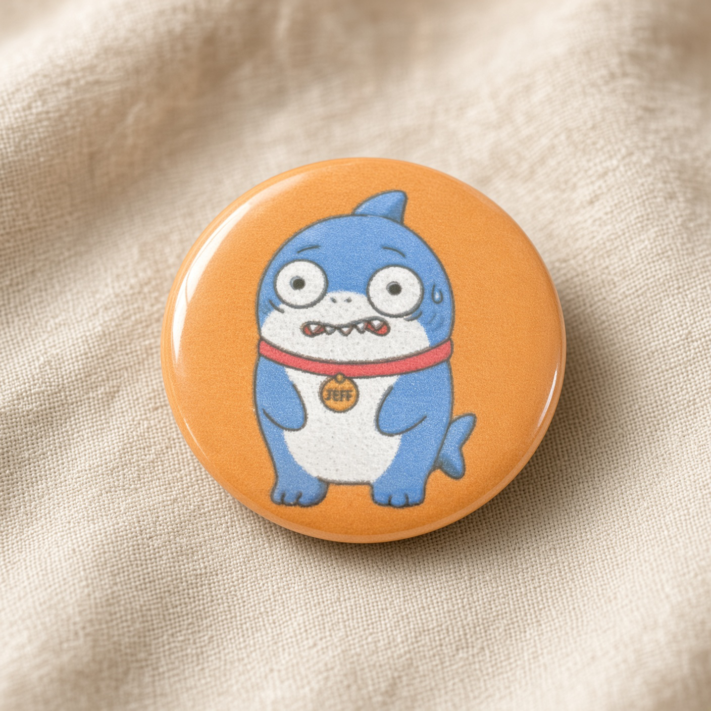 Nervous Jeff Button Pin