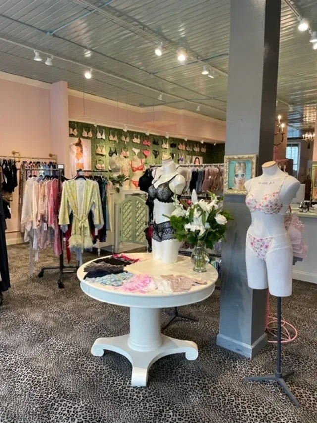 Inside Chantilly Lace: sleepwear tables, dress forms and the leopard carpet