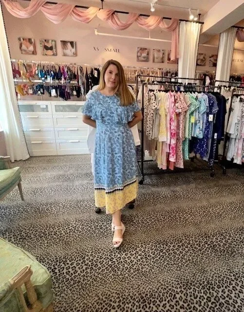 Larisa in the Chantilly Lace shop at Plaza del Lago
