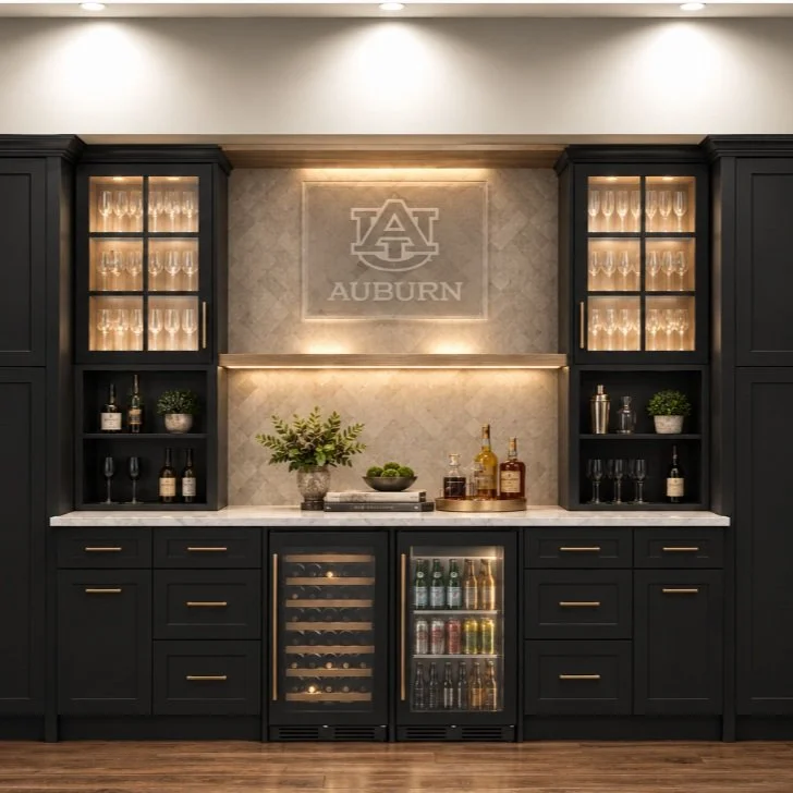 In the works and what I've been working on lately: a beautiful bar addition to a finished basement project. I can't wait to see this beautiful installation - estimated completion: January 2027.
.
#debbiesimrilinteriors
#designstudioauburnalabama
#bas