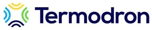 Termodron logo with colorful circular design elements and bold blue text