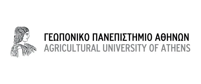 Logo of the Agricultural University of Athens featuring a line drawing of a woman with wavy hair and Greek text.