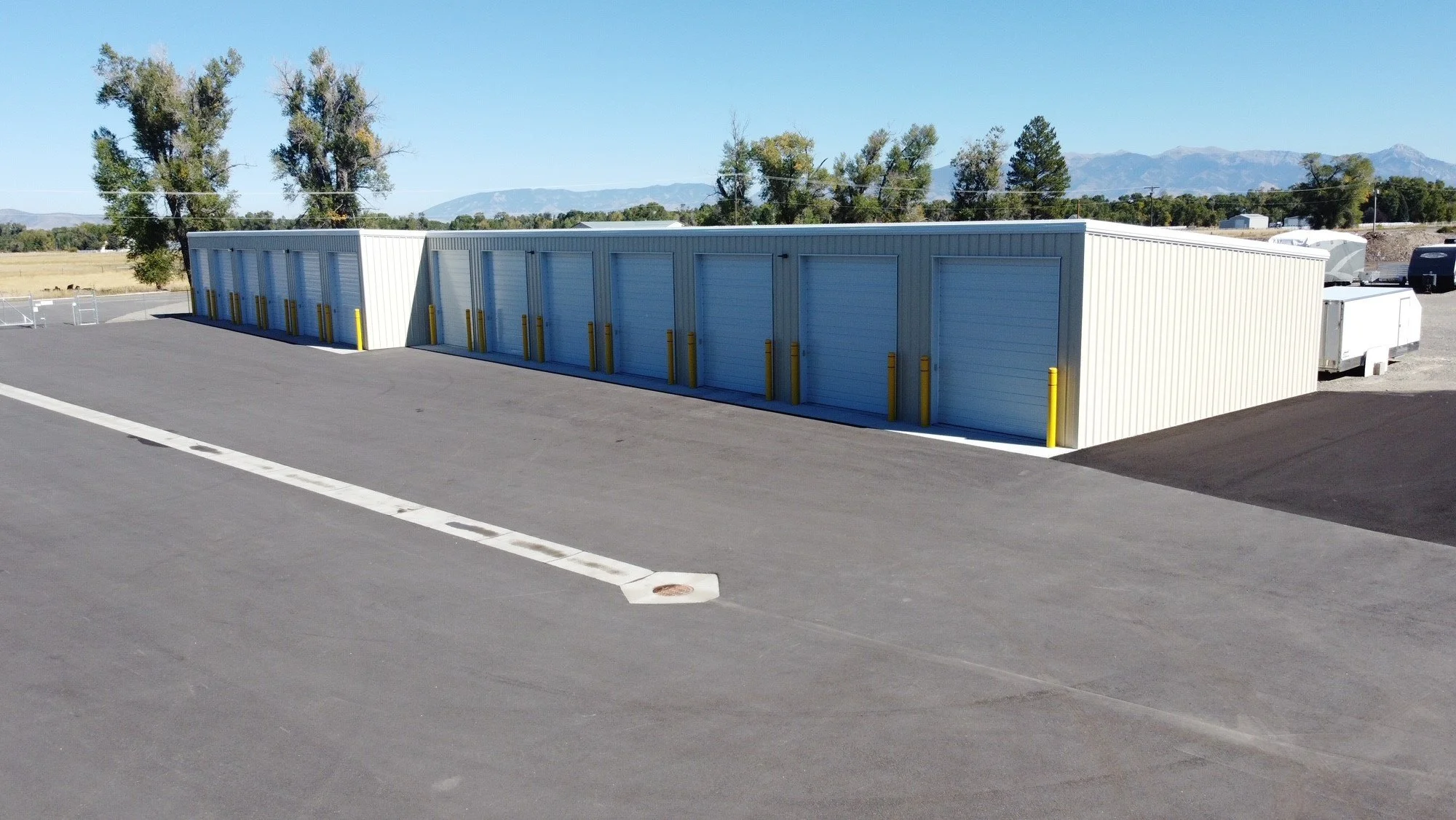 Storage units with mountain view at Prime Storage