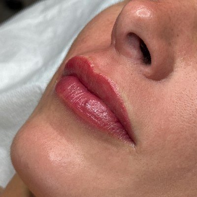 Lips after lip blush treatment by Brianna Errelat
