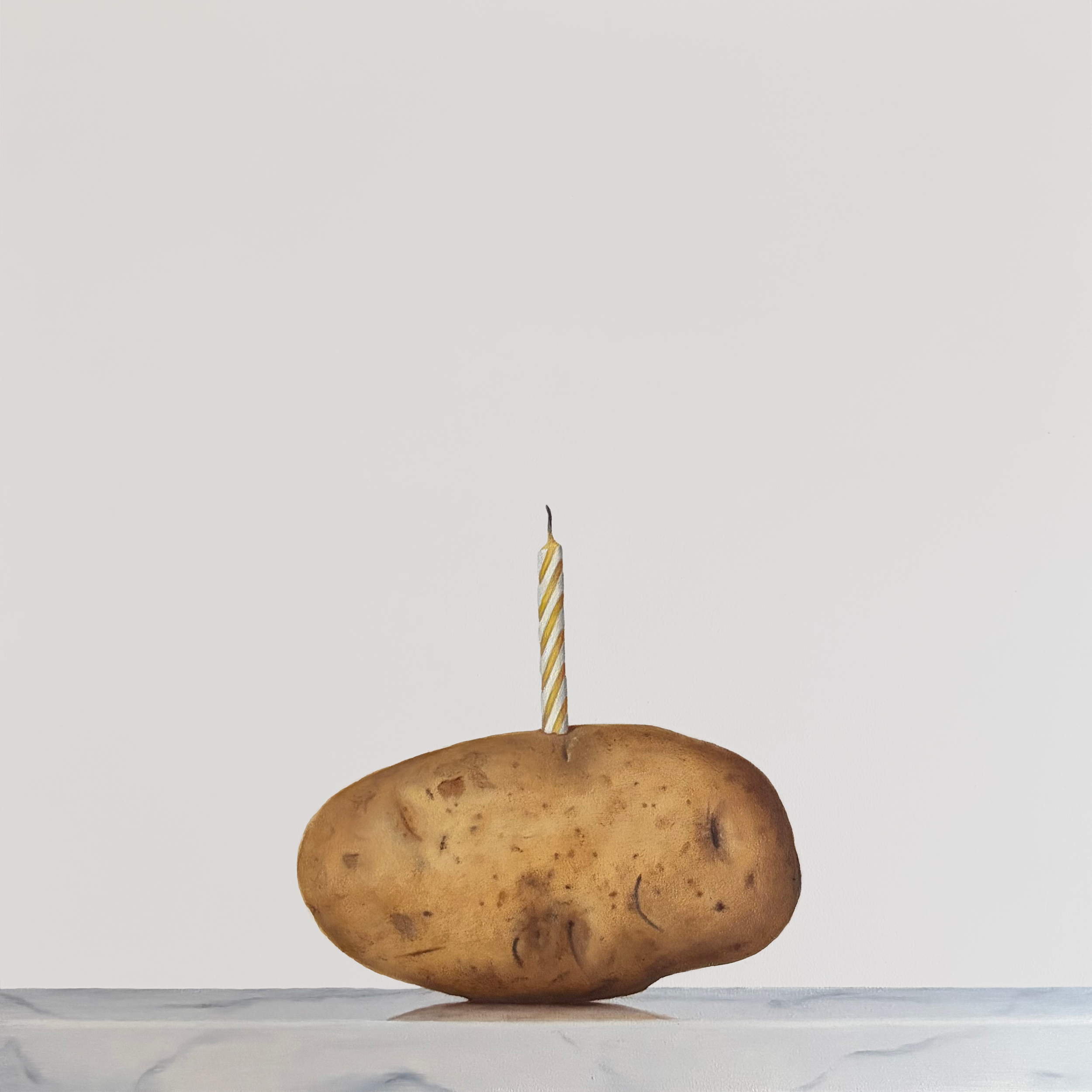 Birthday Russet #4, 2026.  Oil on panel.  12 x 12 inches.