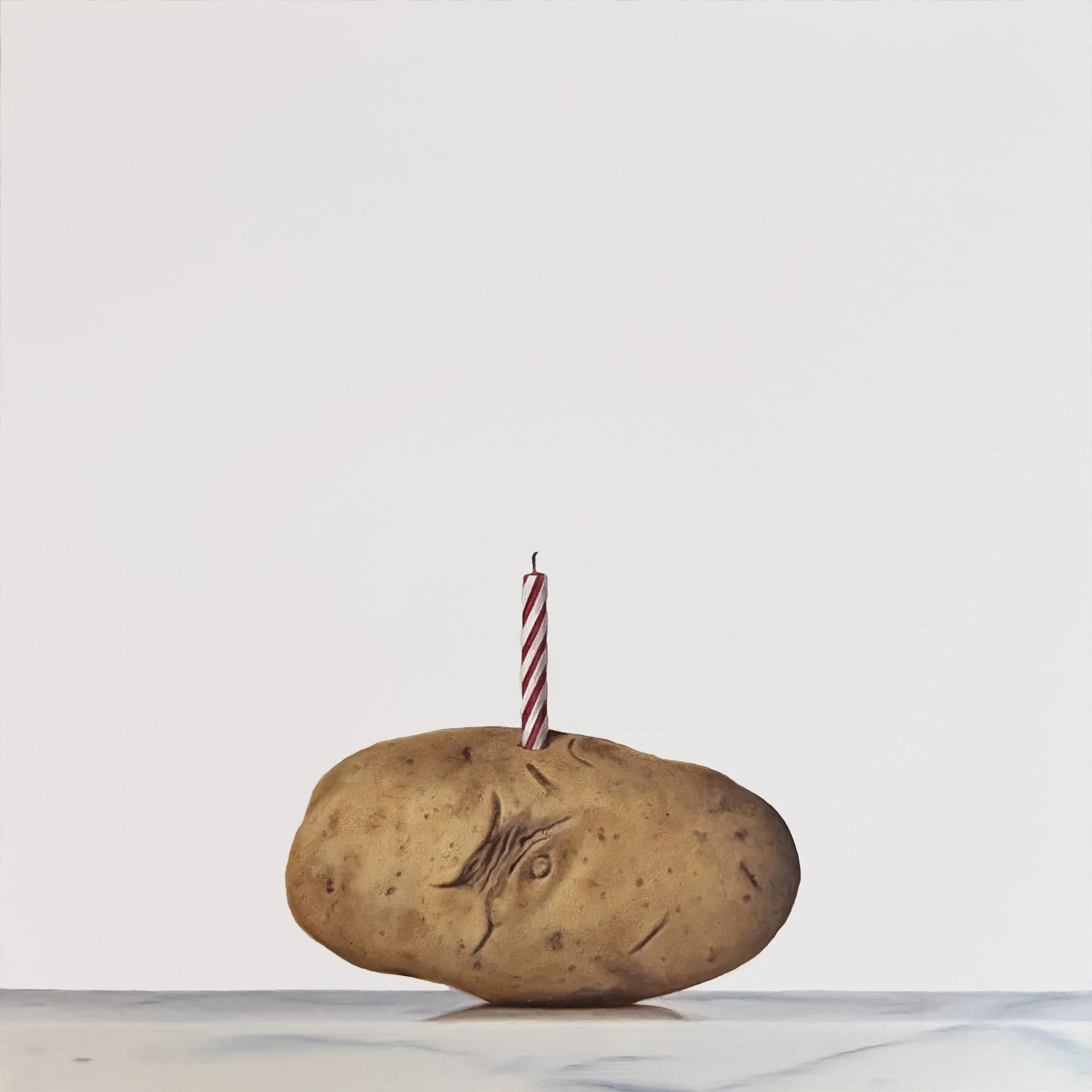 Birthday Russet #2, 2026.  Oil on panel.  12 x 12 inches.
