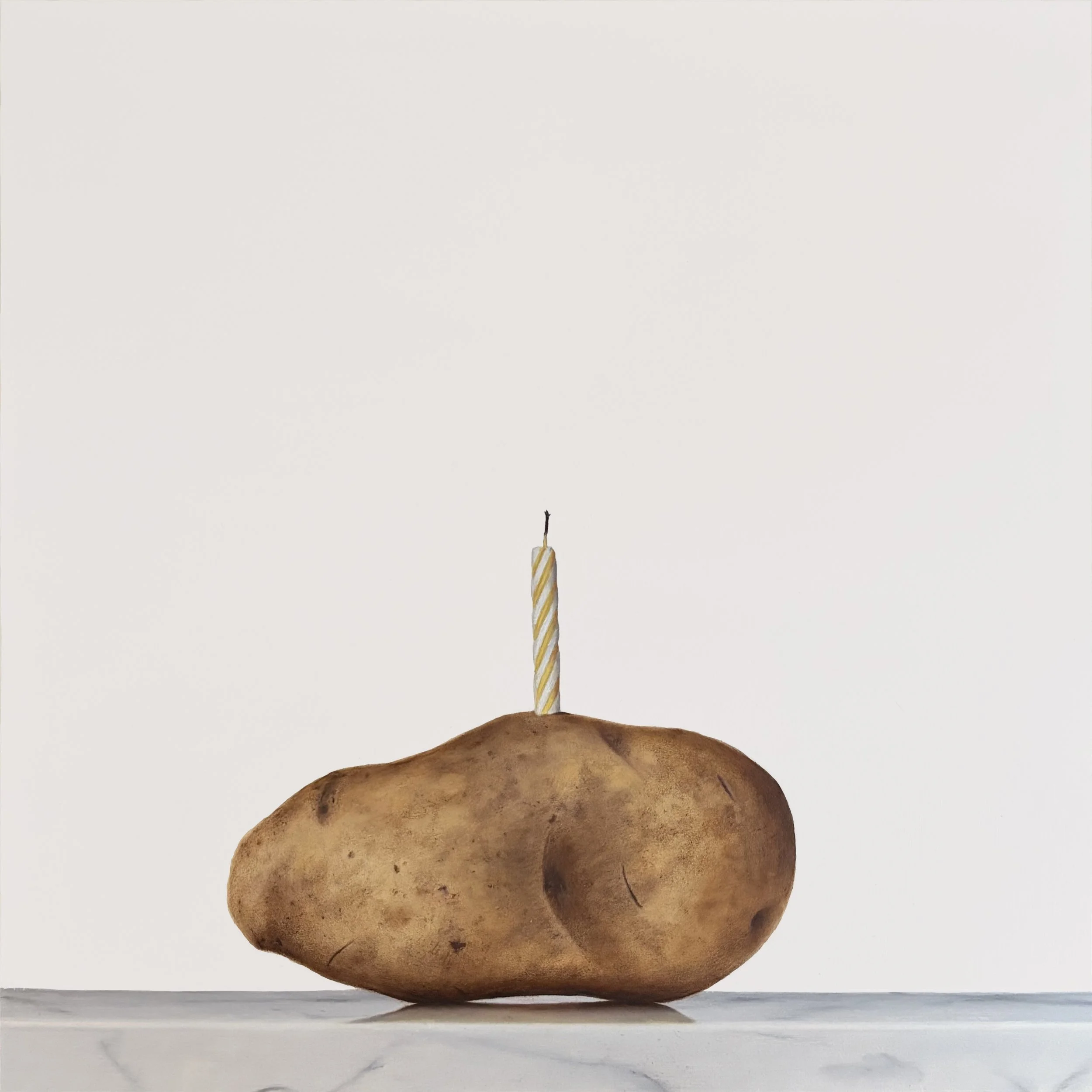 Birthday Russet #5, 2026.  Oil on panel.  12 x 12 inches.