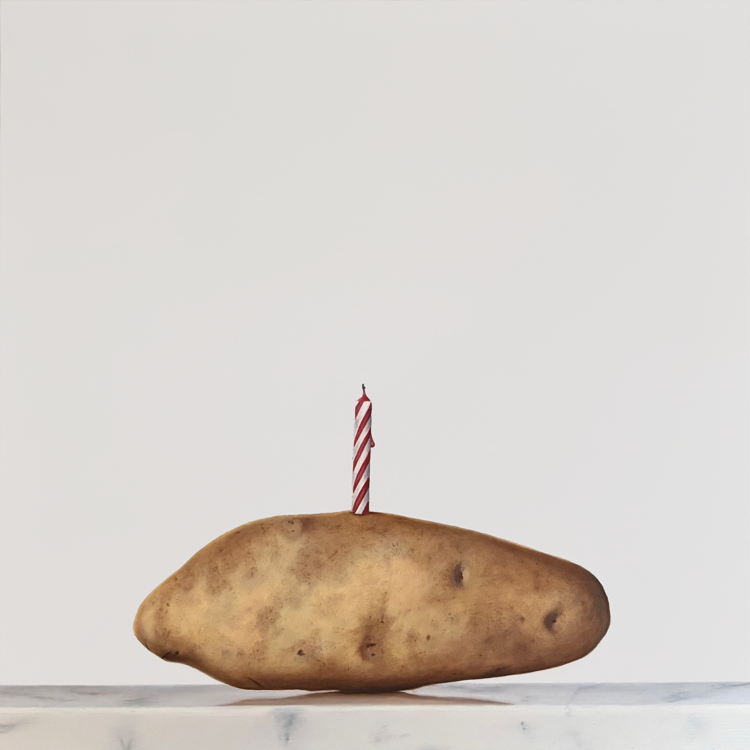 Birthday Russet #3, 2026.  Oil on panel.  12 x 12 inches.