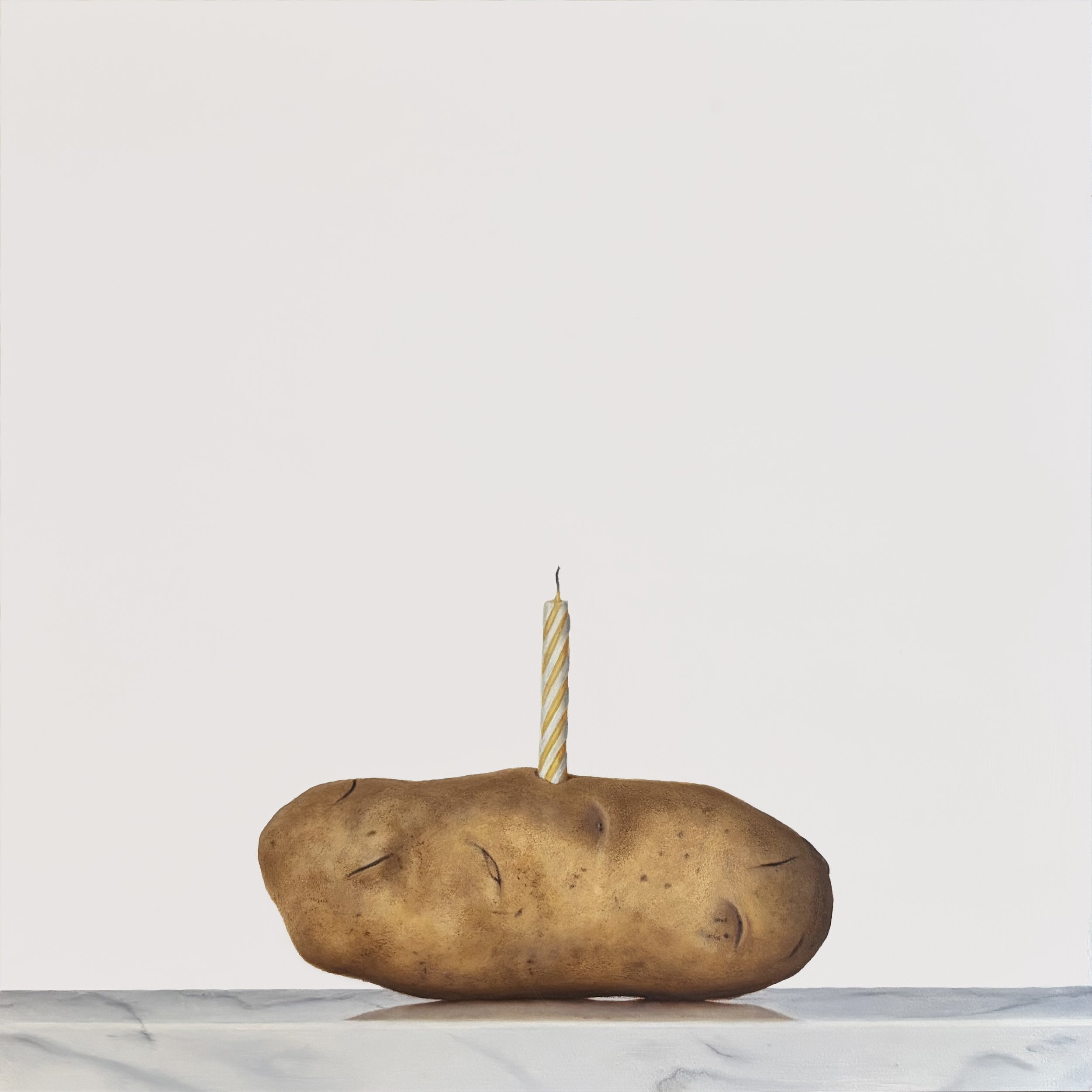 Birthday Russet #6, 2026.  Oil on panel.  12 x 12 inches.