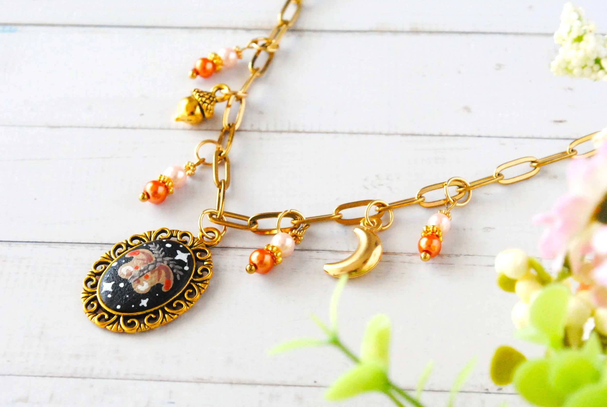 Collier Vintage - Papillon de nuit (or)