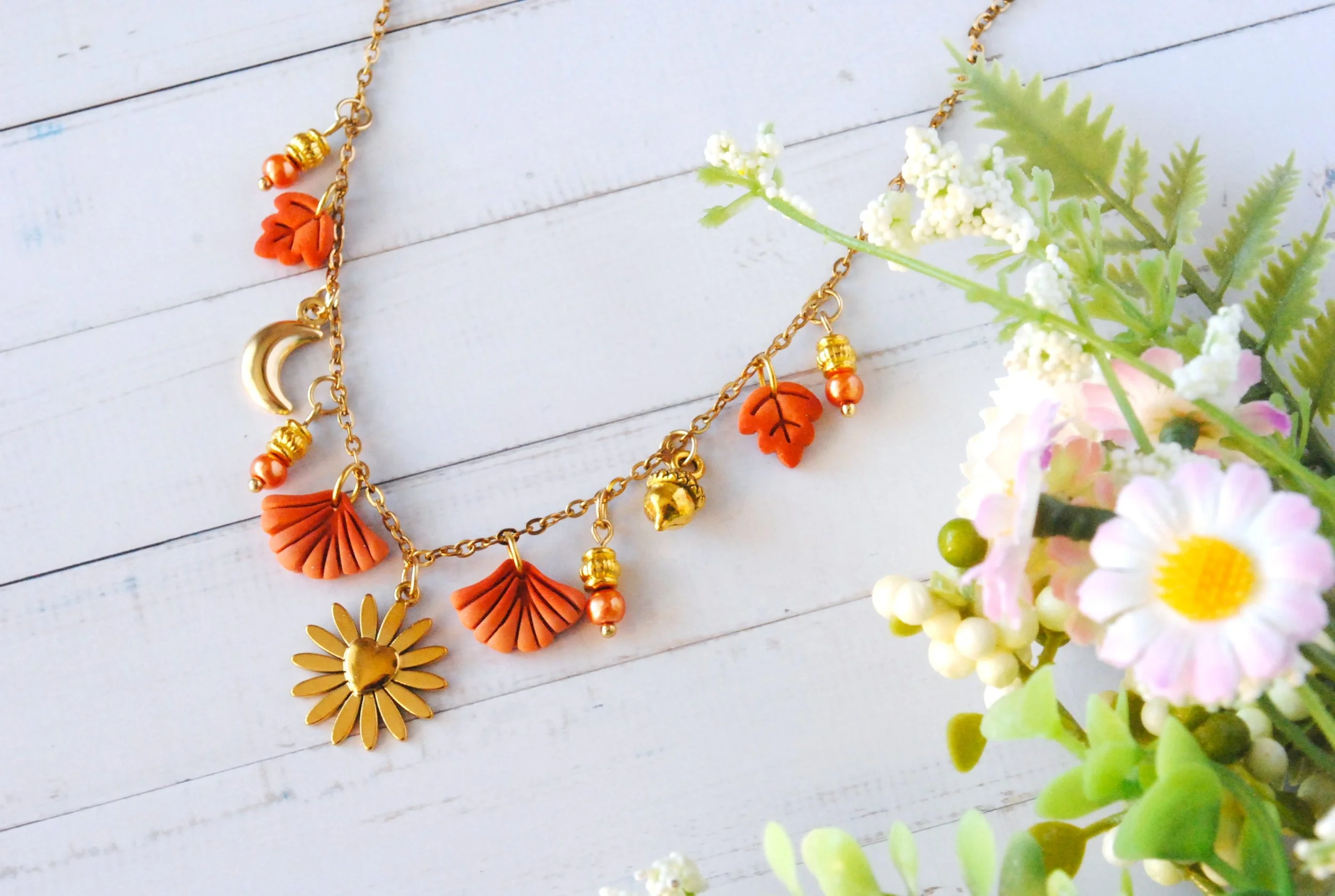 Collier Coeur en fleur (or)