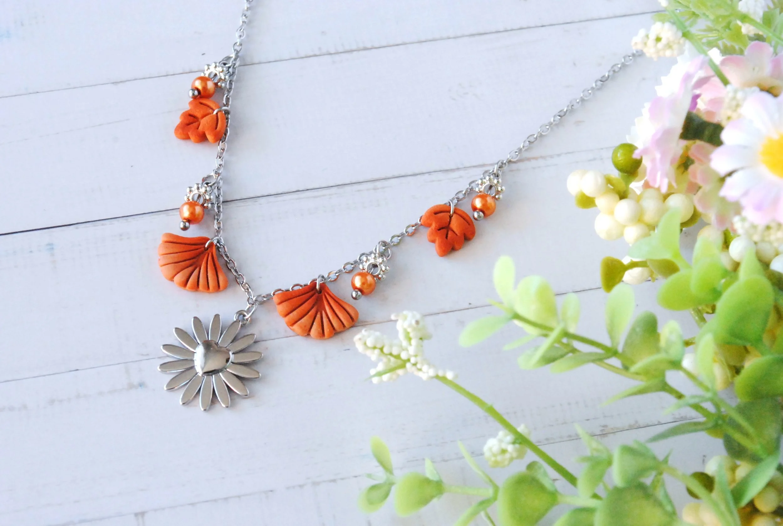 Collier Coeur Fleur (argent)
