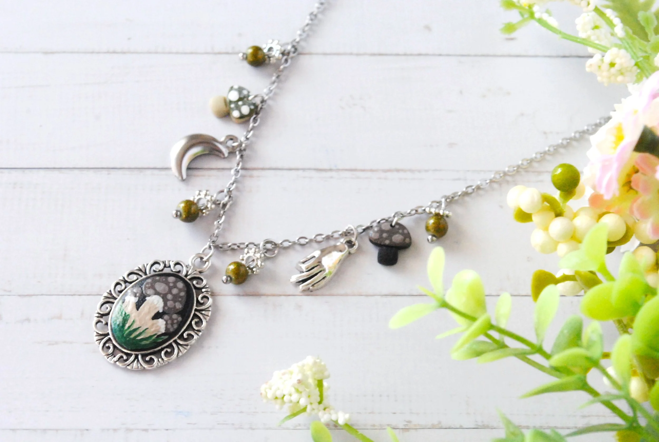 Collier Vintage - Les Champignons (argent)