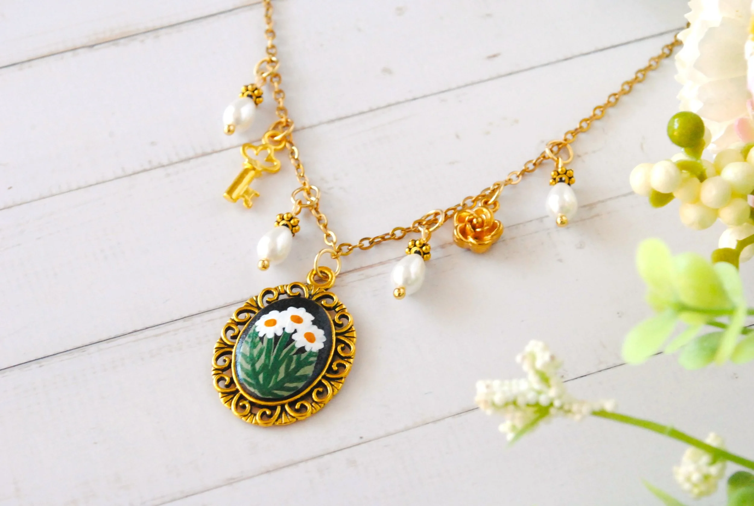 Collier Vintage - Les Marguerites (or)