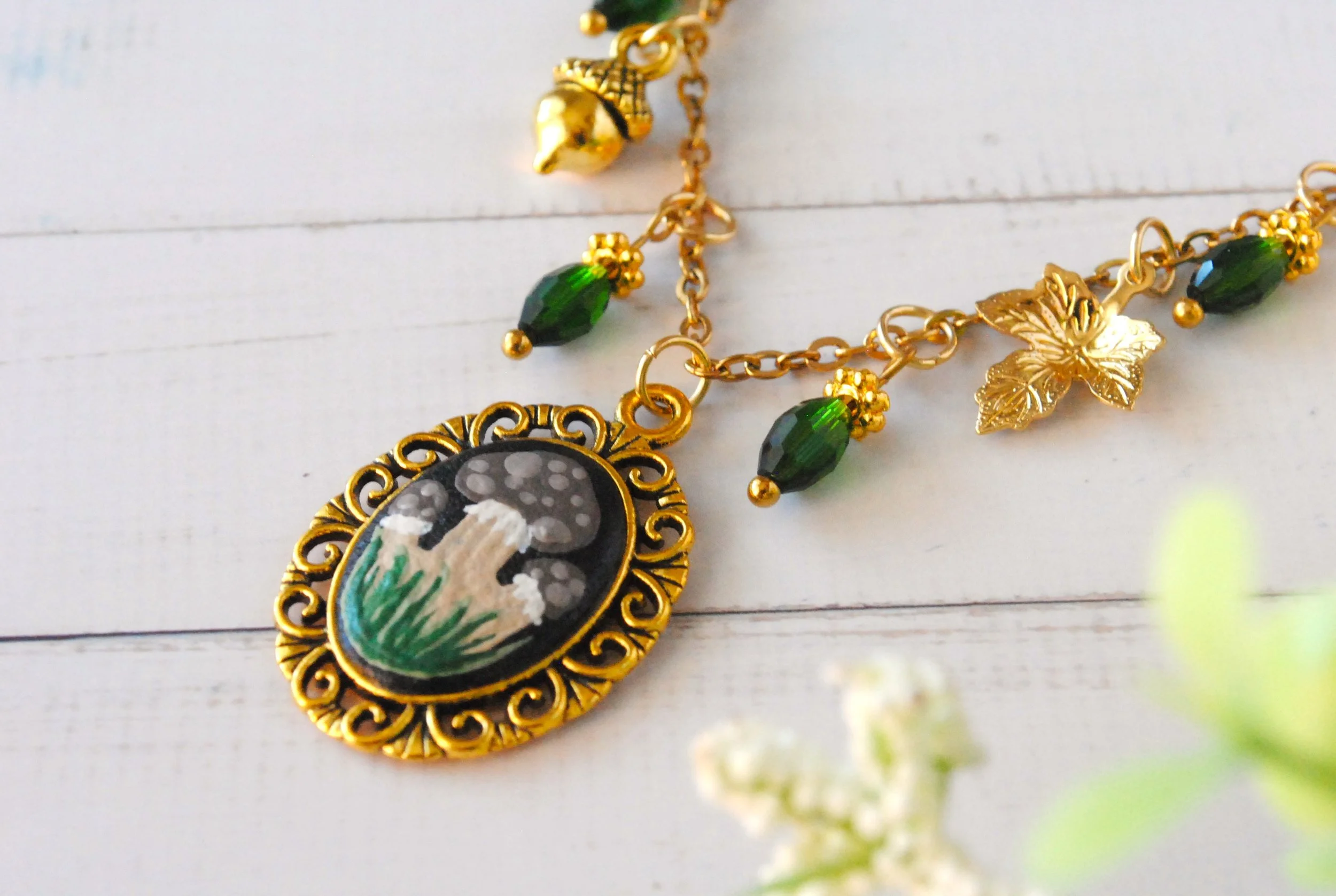 Collier Vintage - les Champignons (or)