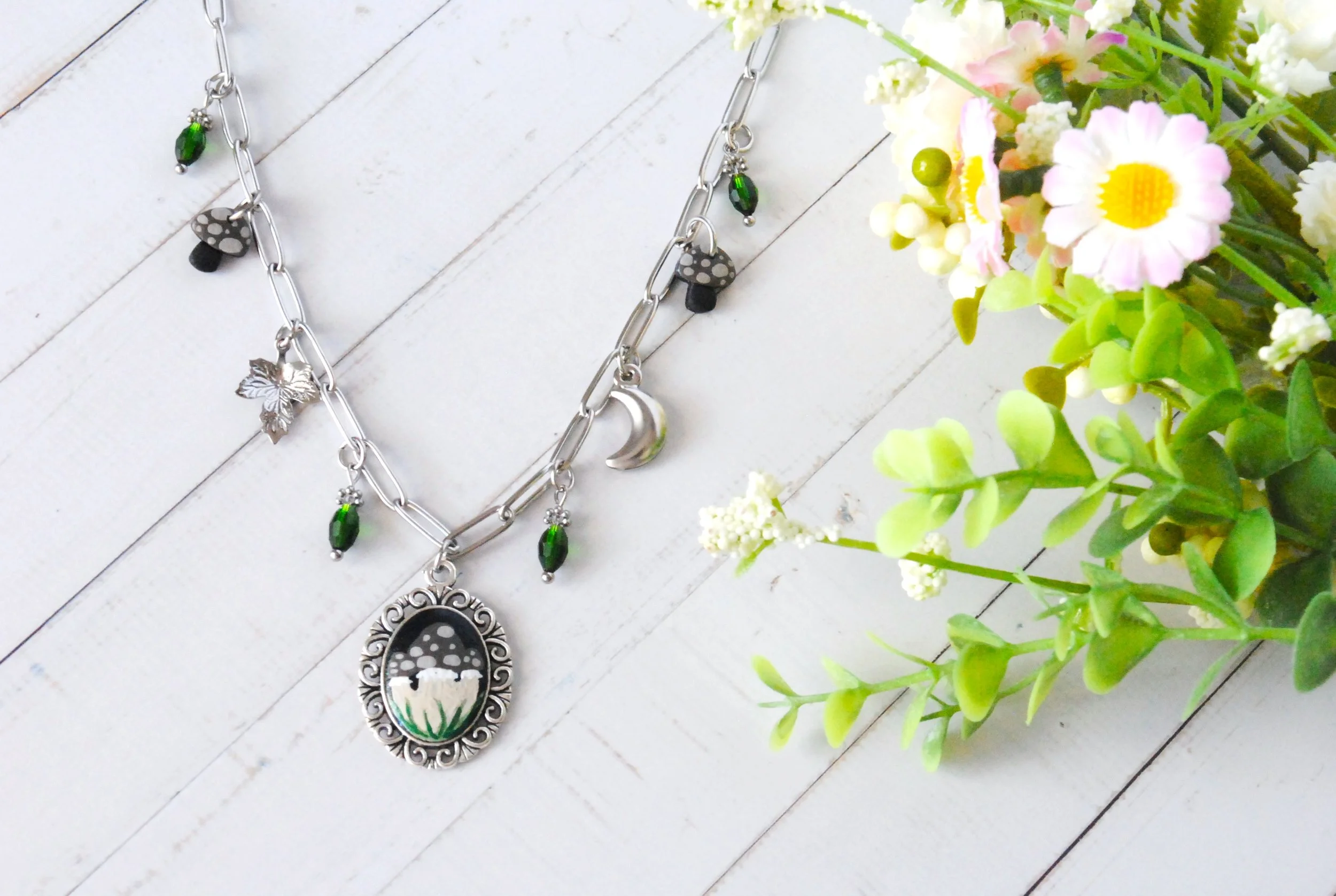 Collier Vintage - Les Champignons (argent)