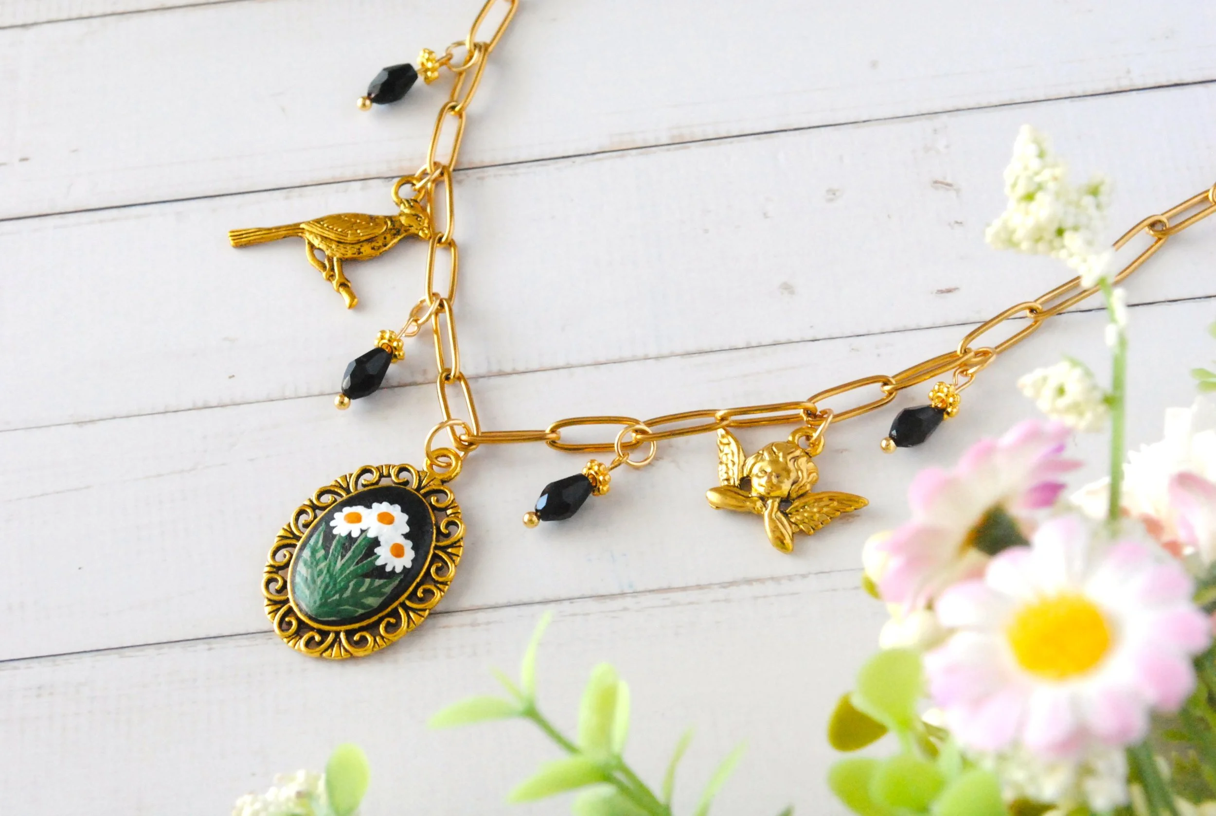 Collier Vintage - Les Marguerites (or)